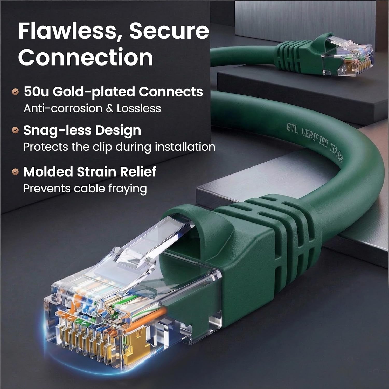 Cat 6 Ethernet Cable 10 Ft (10-Pack) - Cat6 Patch Cable, Cat 6 Patch Cable, Cat6 Cable, Cat 6 Cable, Cat6 Ethernet Cable, Network Cable, Internet Cable - Green 10 Feet