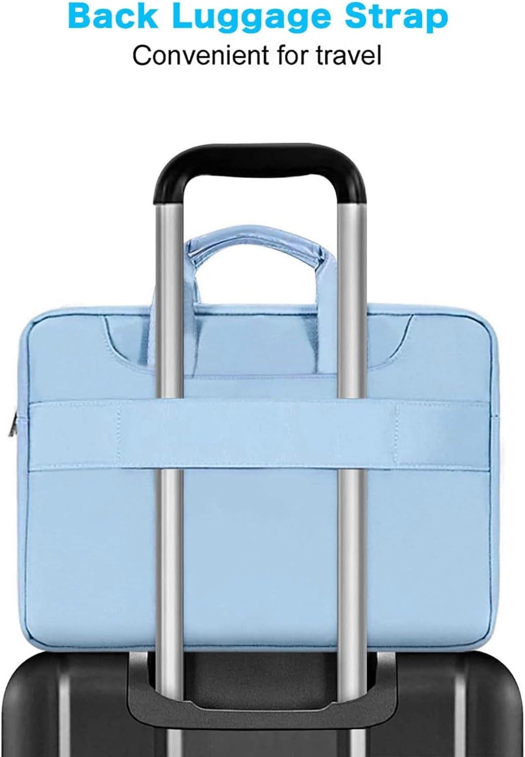 360 Protective Laptop Shoulder Bag Compatible with Macbook Pro 16 Inch 2021 2022 M1 A2485/2019-2020 A2141/Pro 15 A1398, 15-15.6 Inch Notebook, Matching Color Sleeve with Belt, Airy Blue